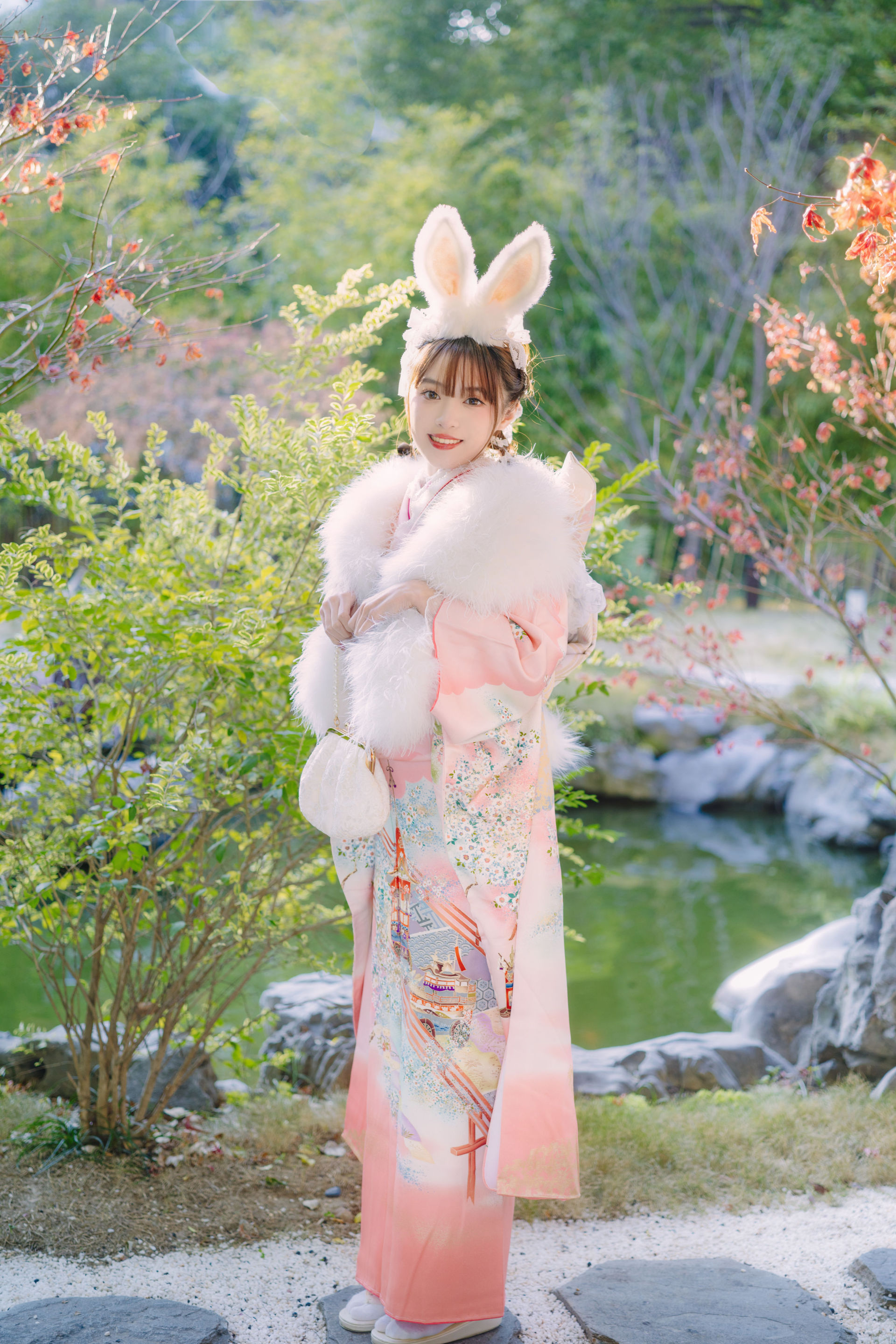 新年兔兔 可爱 和服 日系 少女 精美 养眼