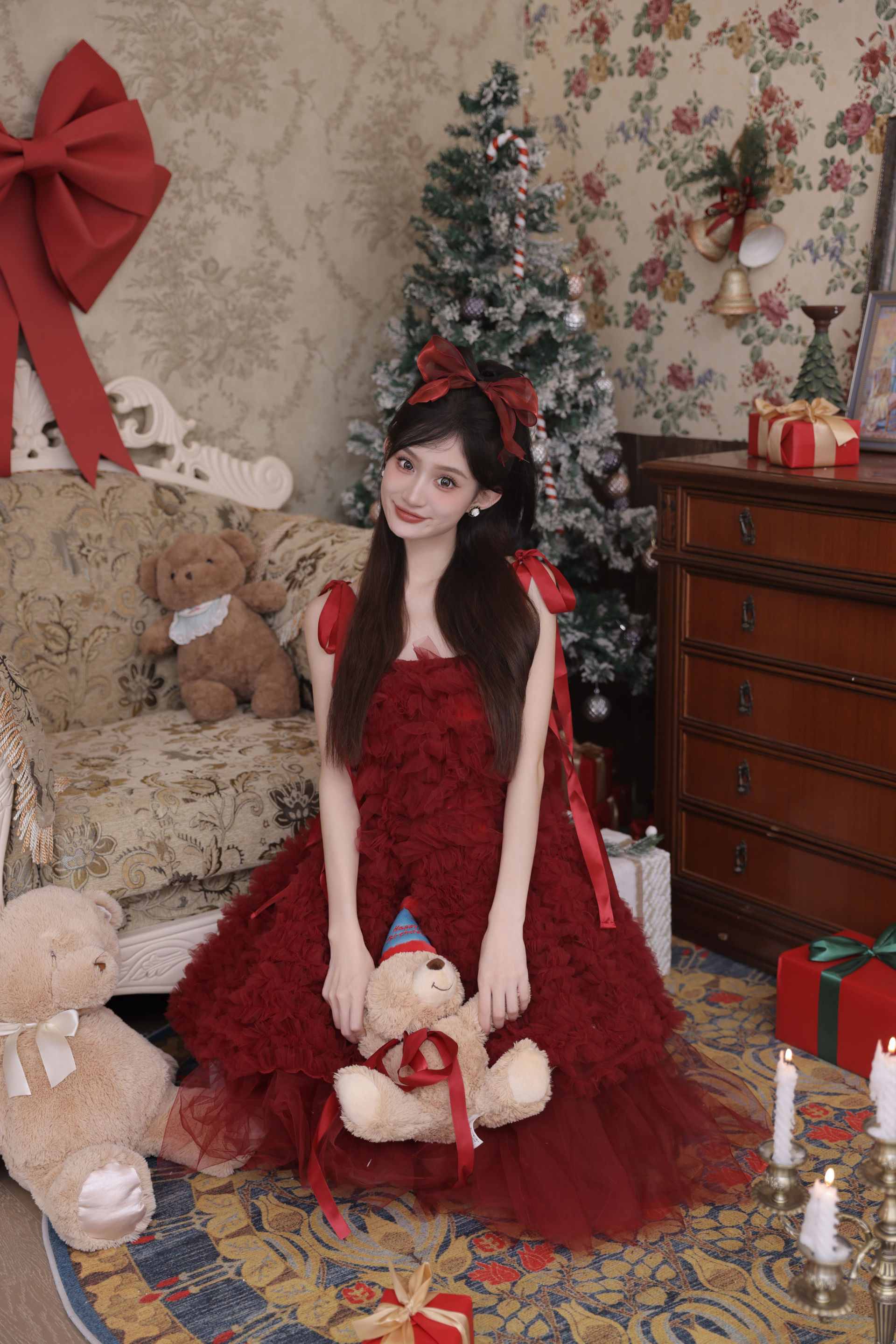 圣诞 圣诞节 小仙女 红色 超模 写真